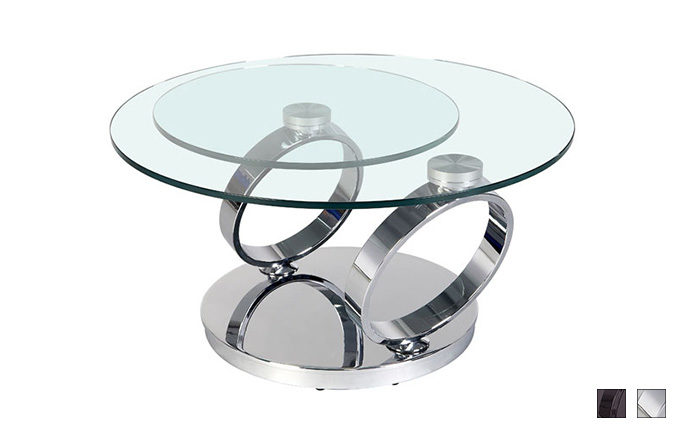 Table basse articulée Olympe chrome fermée - Eda Concept