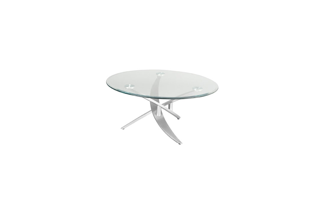 Table basse ronde en verre Bambou de EDA Concept