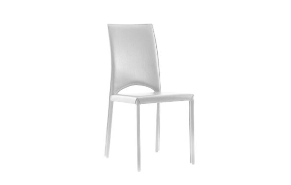 Chaise cuir MARY de chez COMPAR - Blanc
