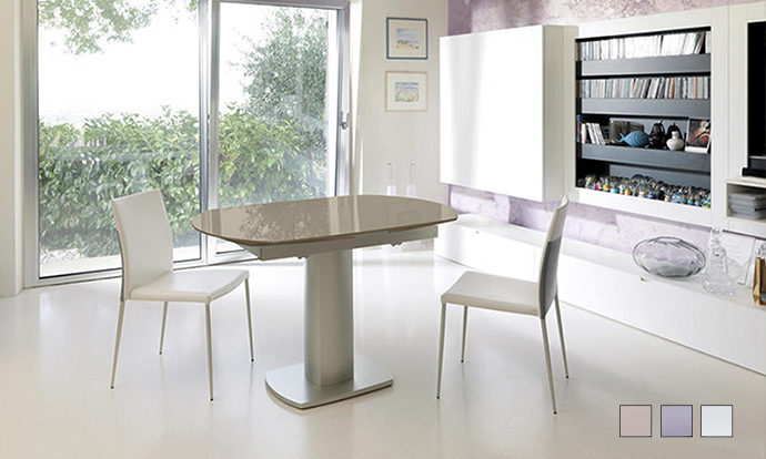 Table repas extensible verre taupe - LONDON by Home Center
