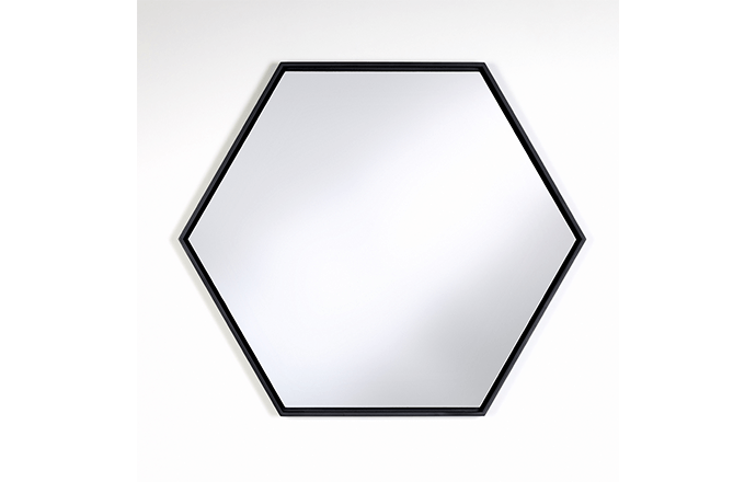 Miroir hexagone noir - Lina