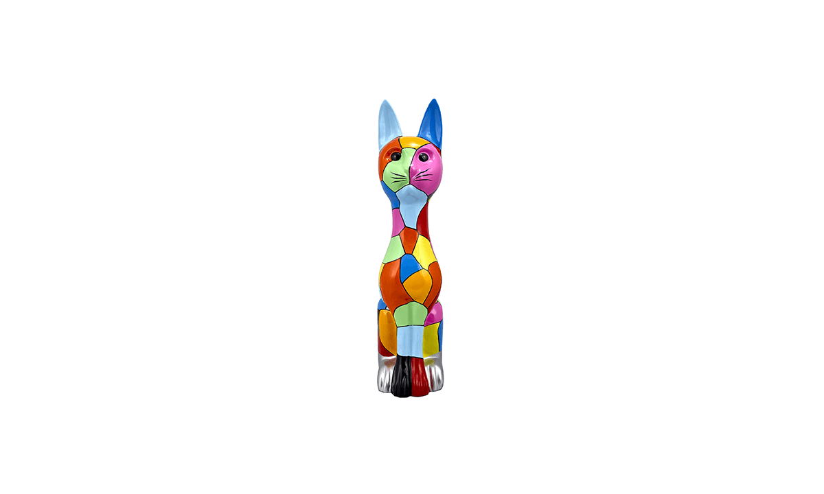 STATUE CHAT MULTICOLORE by Home Center 1
