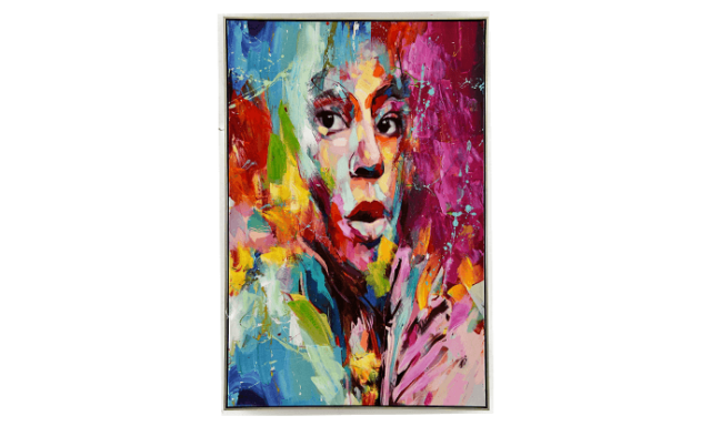 Tableau multicolore visage femme impression sur toile