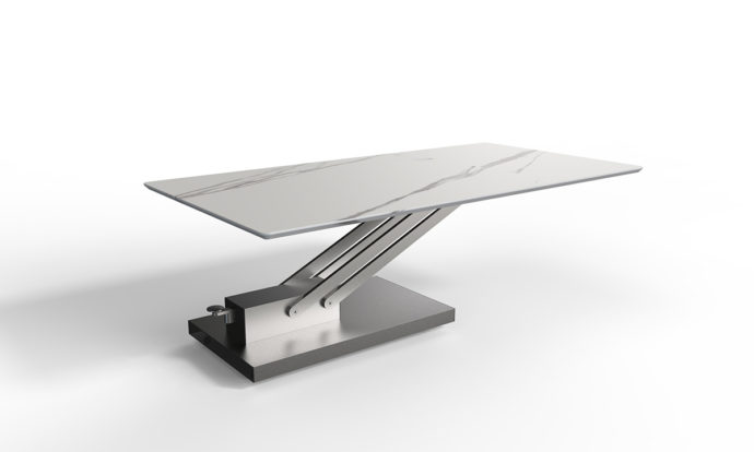Table relevable céramique marbre blanc // BRAVO CERAMIC - EDA Concept