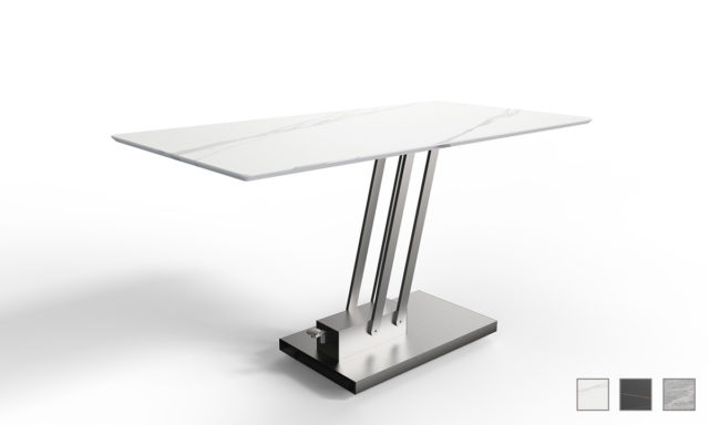Table relevable céramique marbre blanc // BRAVO CERAMIC - EDA Concept