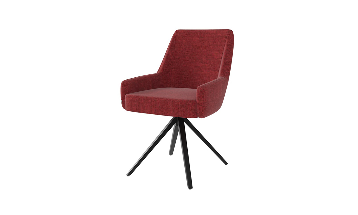 Chaise de Salon Design Pivotante Tissu ou Velours ORAN METAL