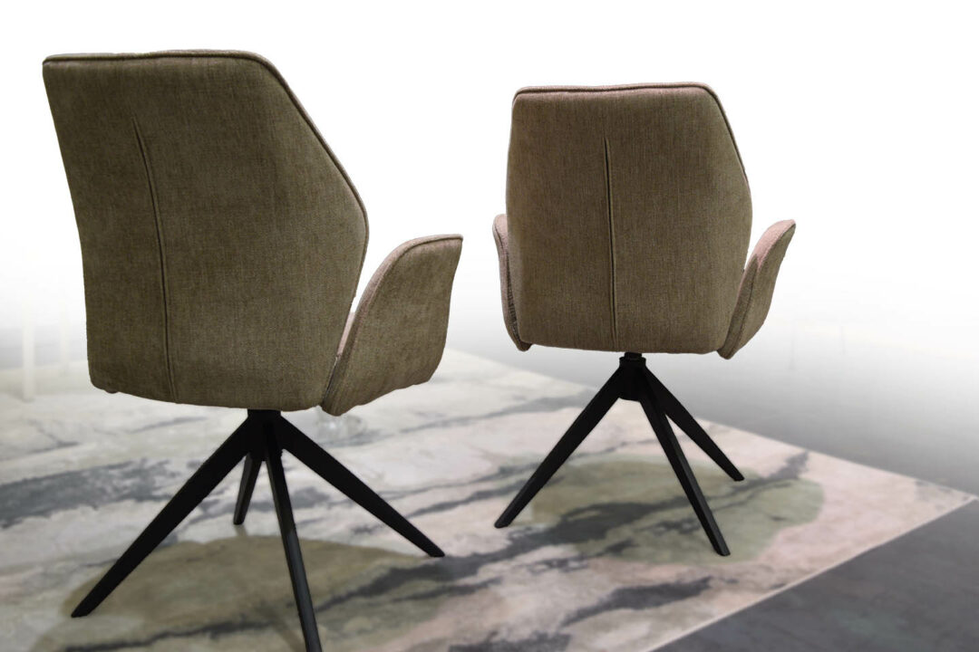 Vien - Lot 2 Fauteuils tissu beige pivotants (180°) – Image 3
