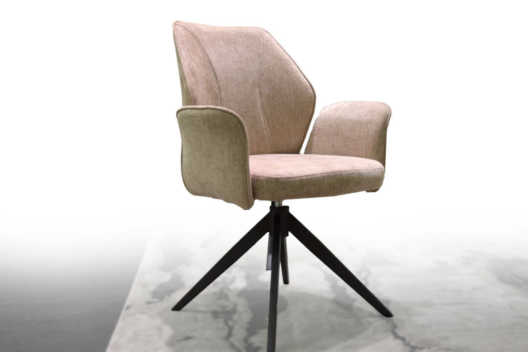 Vien - Lot 2 Fauteuils tissu beige pivotants (180°) – Image 2