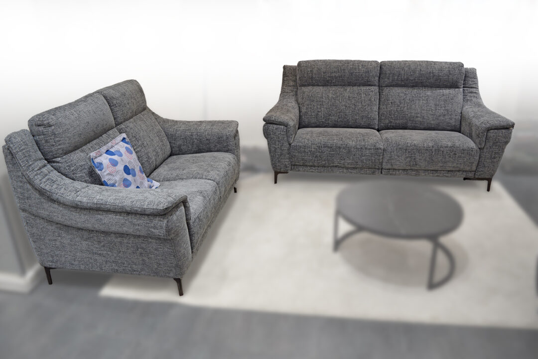 NICOLETTI : Canapé 3 places tissu bleu gris 2 Relax électriques + Canapé 2 places – Image 7