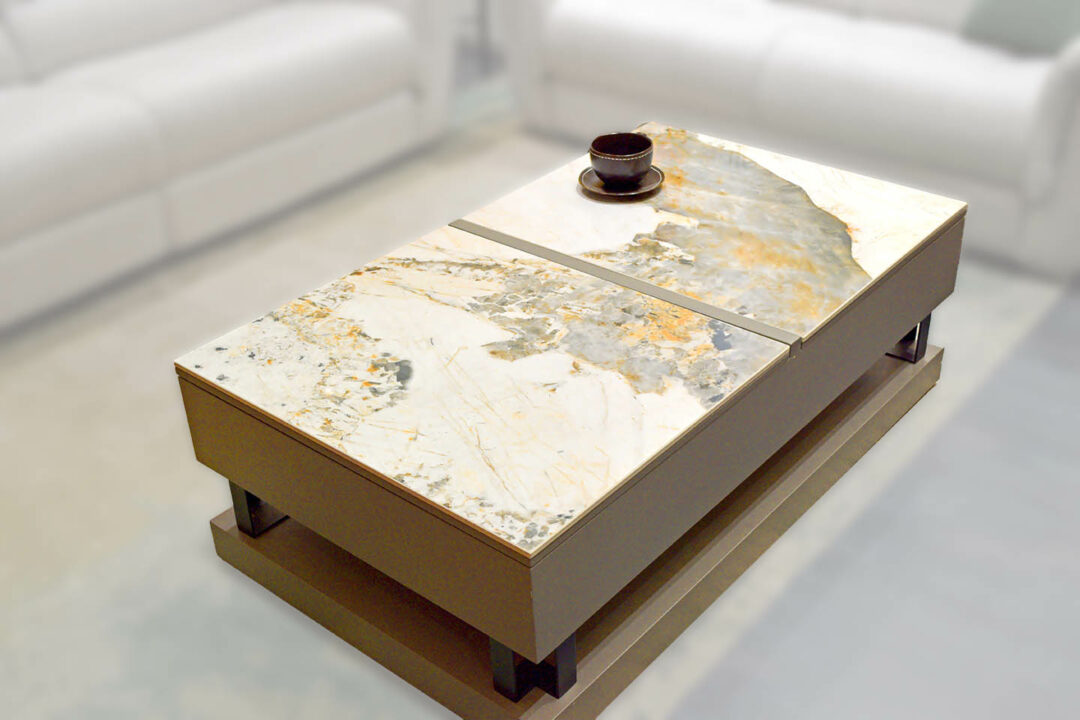 Table basse céramique bois 2 plateaux amovibles – Image 4