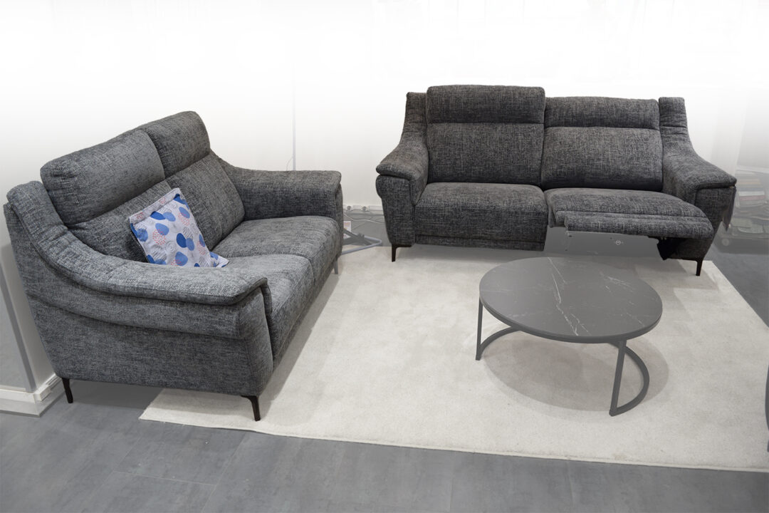 NICOLETTI : Canapé 3 places tissu bleu gris 2 Relax électriques + Canapé 2 places – Image 6