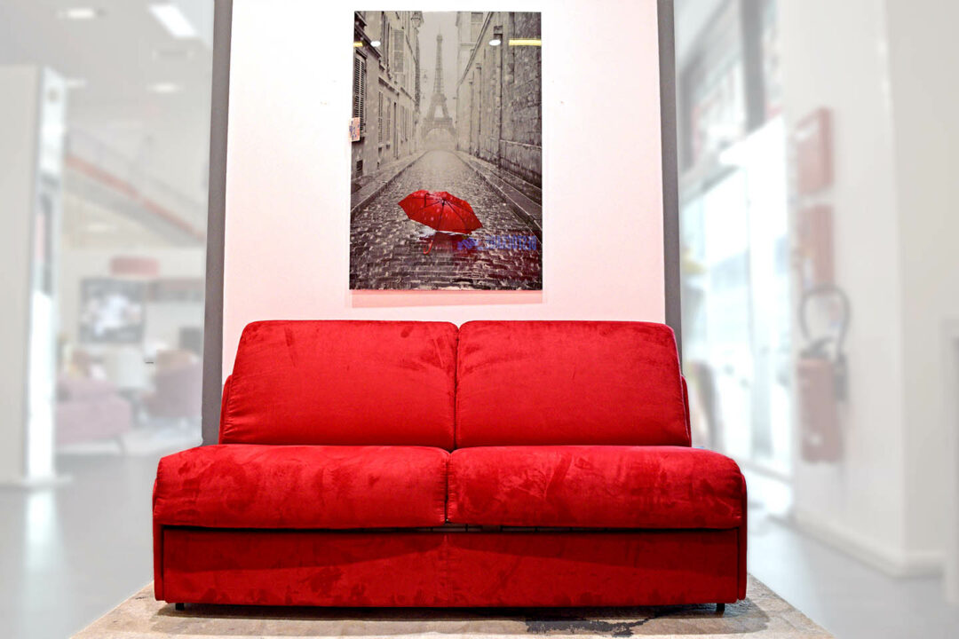 Ruby - Canapé convertible Rapido velours rouge – Image 6