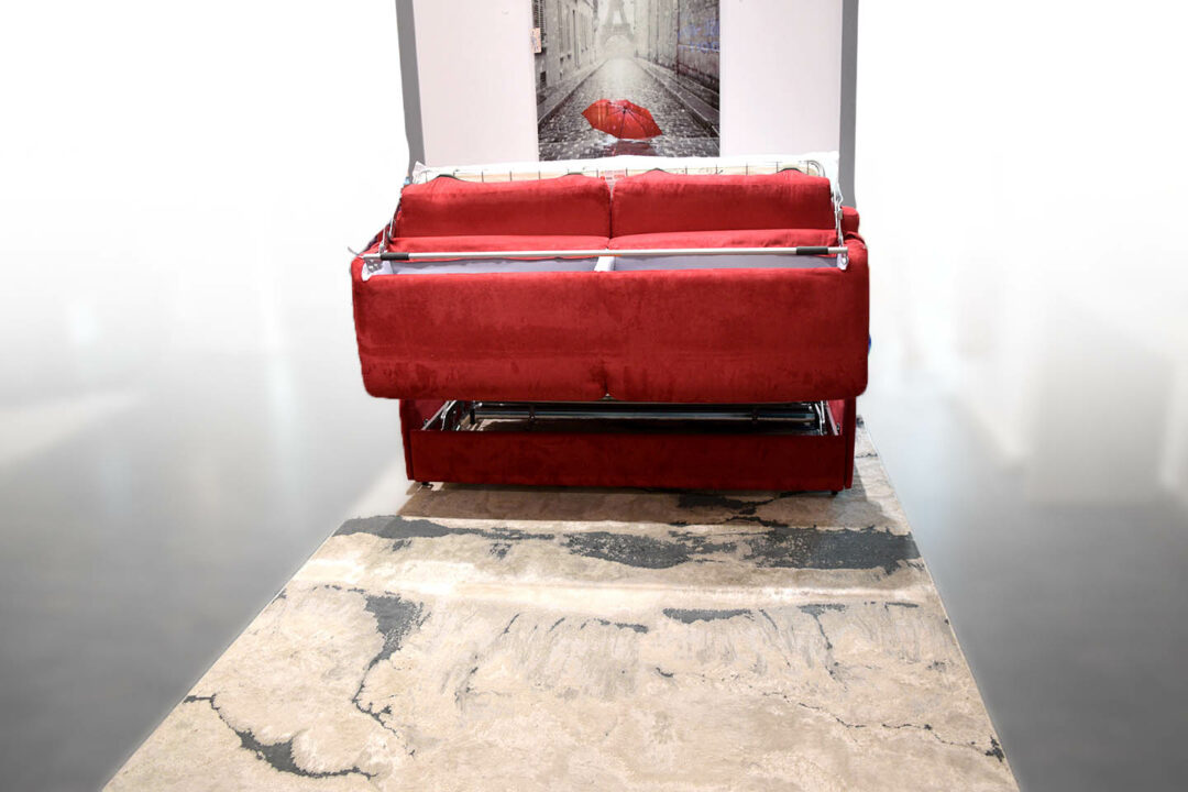 Ruby - Canapé convertible Rapido velours rouge – Image 3