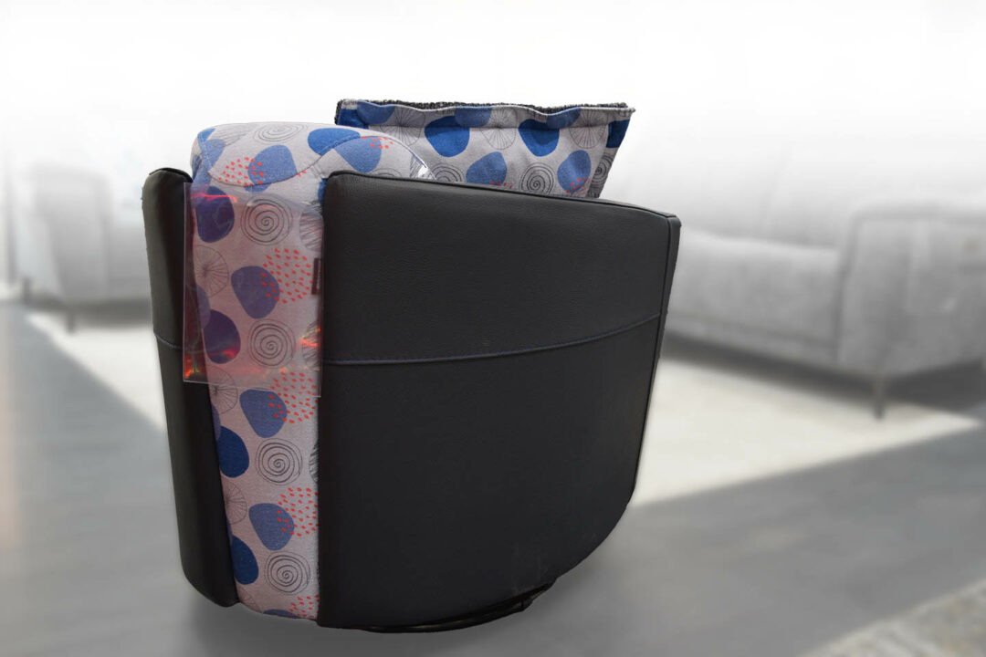 Ketty - Fauteuil Cabriolet Pivotant cuir et tissu – Image 2