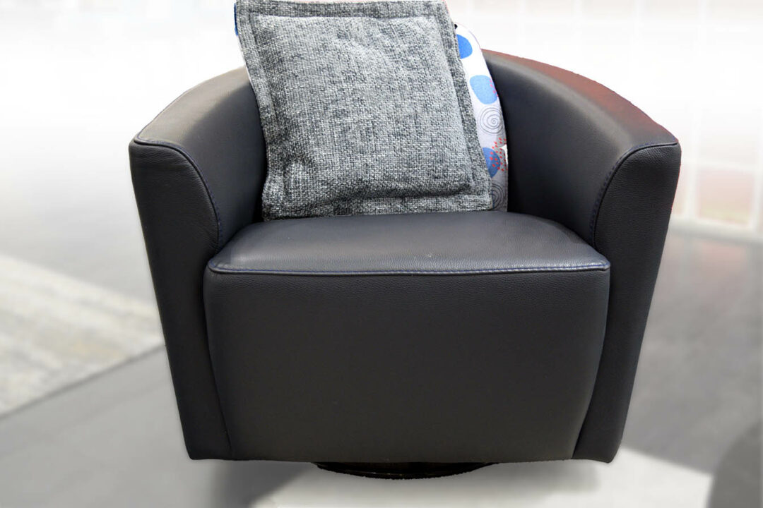 Ketty - Fauteuil Cabriolet Pivotant cuir et tissu – Image 4