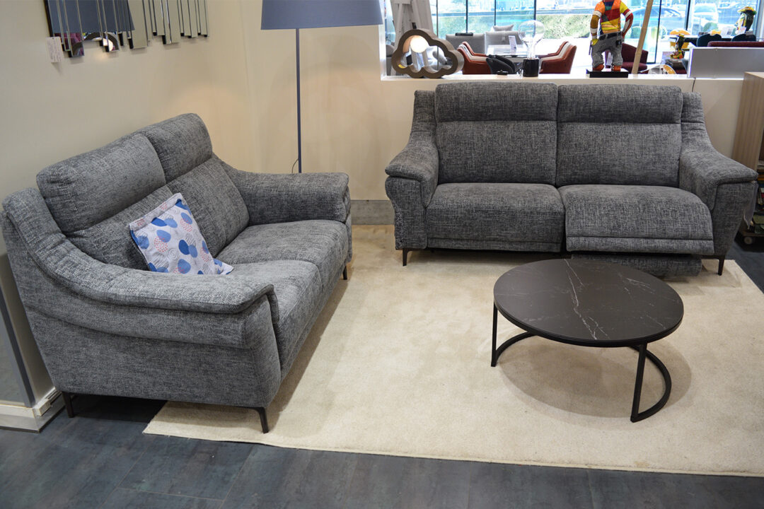 NICOLETTI : Canapé 3 places tissu bleu gris 2 Relax électriques + Canapé 2 places – Image 9