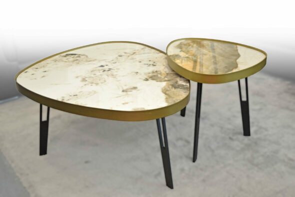 Table Basse + Bout de Canapé céramique marbre – Image 6