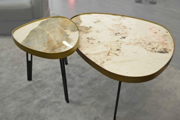 Table Basse + Bout de Canapé céramique marbre – Image 5