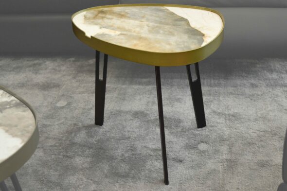 Table Basse + Bout de Canapé céramique marbre – Image 3