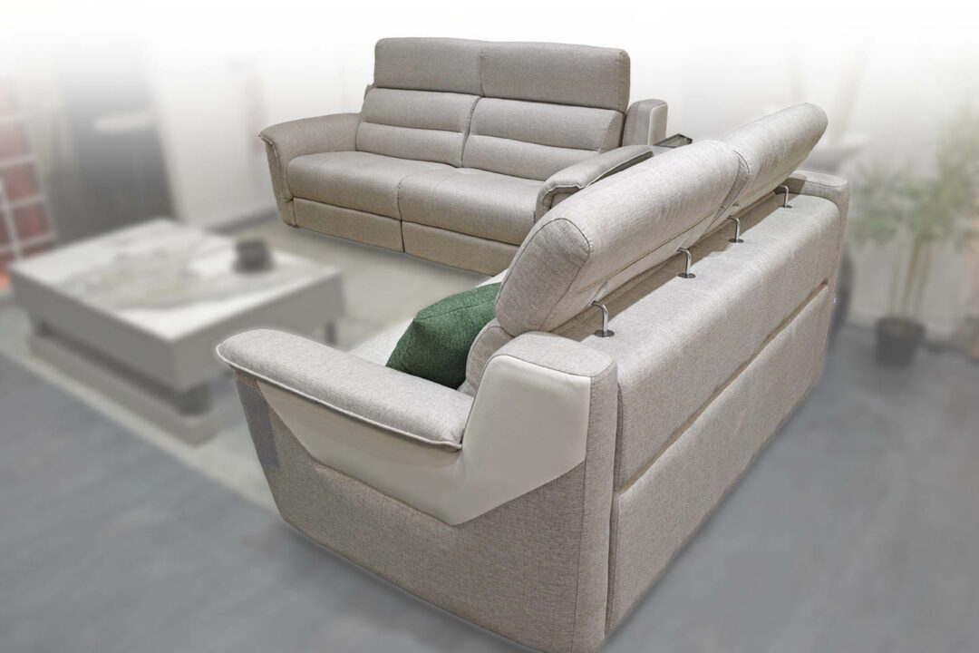 Valente - Canapé 3PL. tissu et cuir 2 Relax élec. + Canapé 2PL. – Image 2