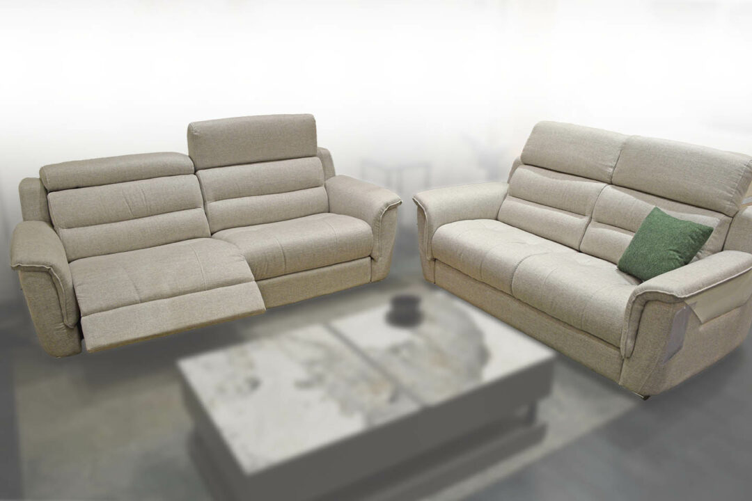 Valente - Canapé 3PL. tissu et cuir 2 Relax élec. + Canapé 2PL. – Image 7