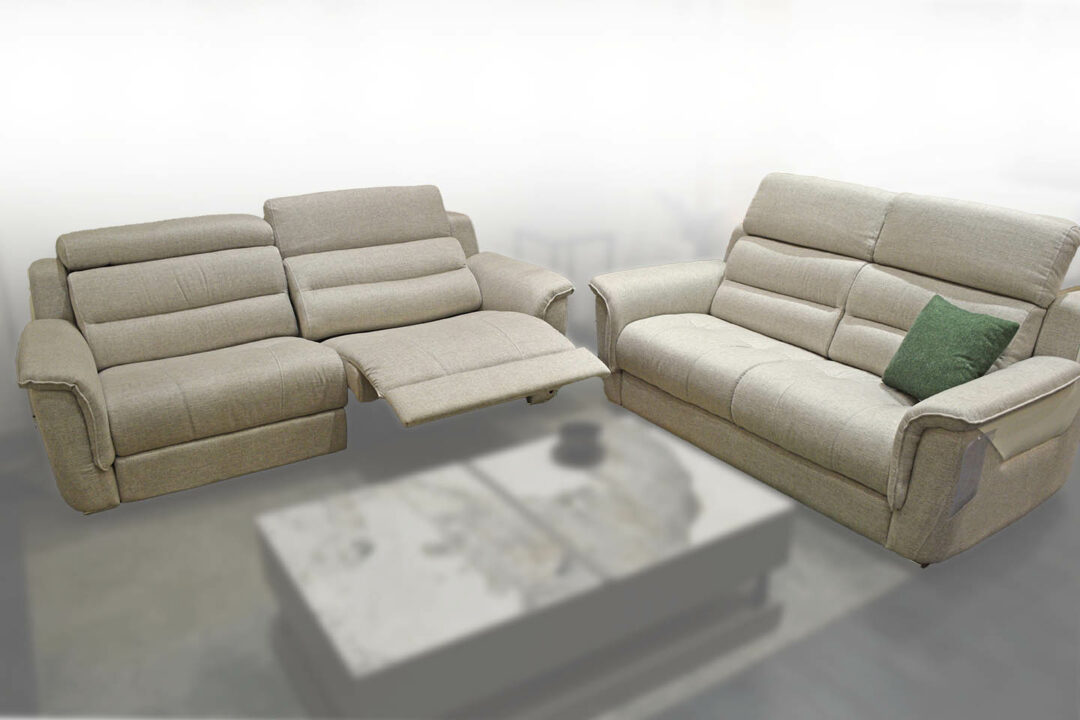 Valente - Canapé 3PL. tissu et cuir 2 Relax élec. + Canapé 2PL. – Image 6