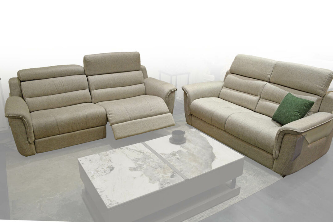 Valente - Canapé 3PL. tissu et cuir 2 Relax élec. + Canapé 2PL. – Image 5
