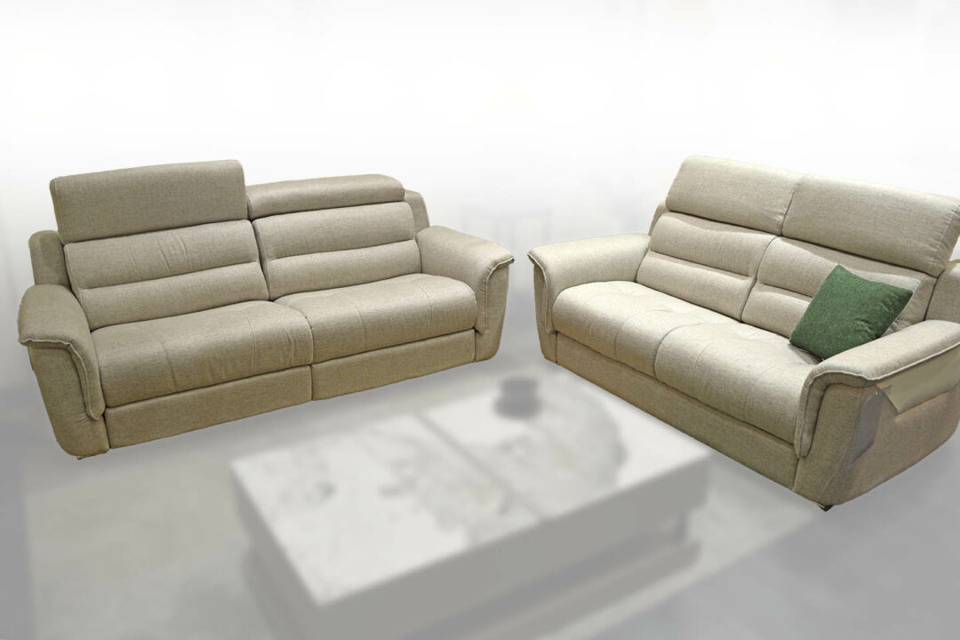Valente - Canapé 3PL. tissu et cuir 2 Relax élec. + Canapé 2PL. – Image 4