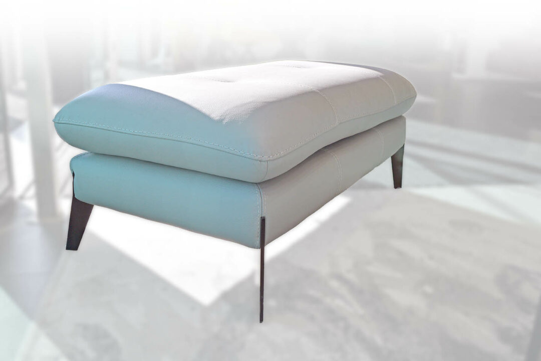 Monnalisa - Canapé tissu 3PL. + Dormeuse cuir + Pouf cuir – Image 2