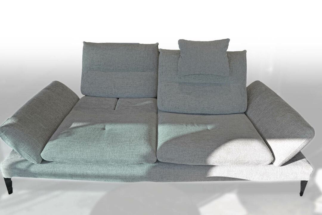 Monnalisa - Canapé tissu 3PL. + Dormeuse cuir + Pouf cuir – Image 4