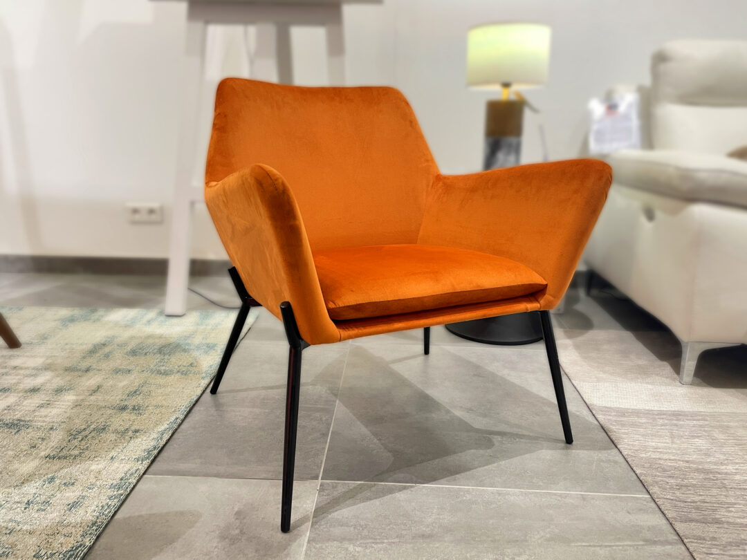 Tonica - Fauteuil en velours terracotta