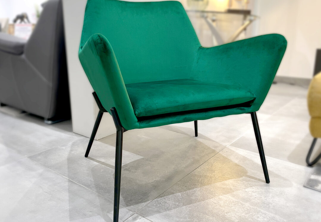Tonica - Fauteuil en velours Vert Sapin
