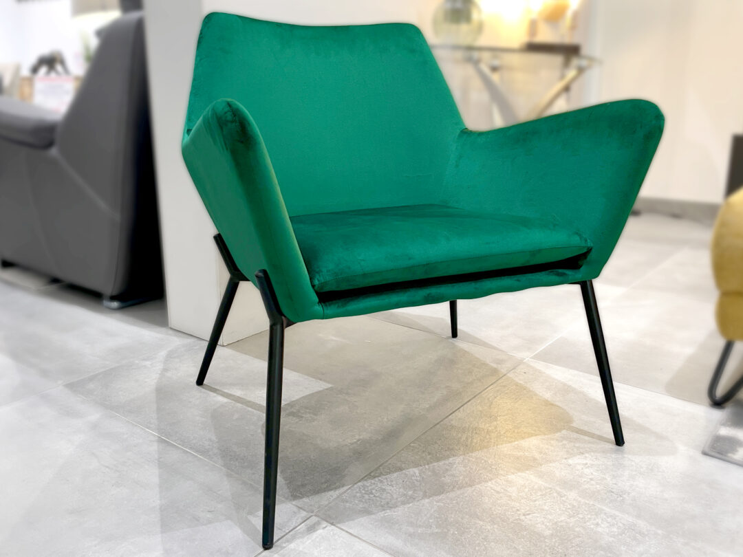 Tonica - Fauteuil en velours Vert Sapin